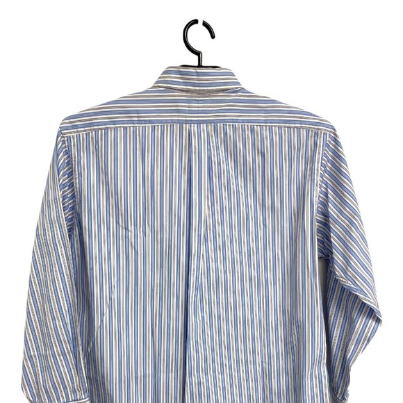 Ralph Lauren Men's Classic Fit Blue Striped Button Up Dress Shirt Size 16 -1/2 ( - Picture 4 of 7